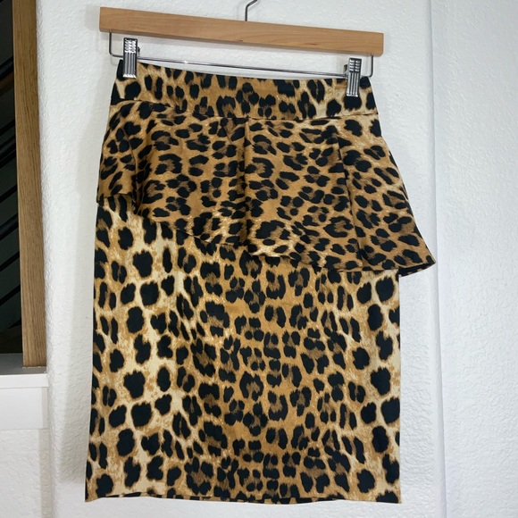 Zara Dresses & Skirts - Zara Animal Print Peplum Pencil Skirt